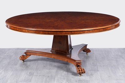 Lot 56 - A large and impressive Regency style inlaid yew wood and walnut banded breakfast table