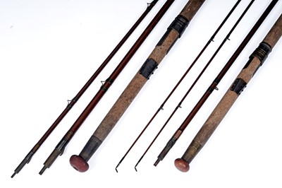 Lot 550 - Two Hardy Bros greenheart fishing rods