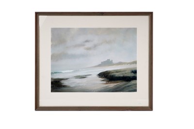 Lot 84 - Robert Turnbull - Bamburgh Castle | pastel