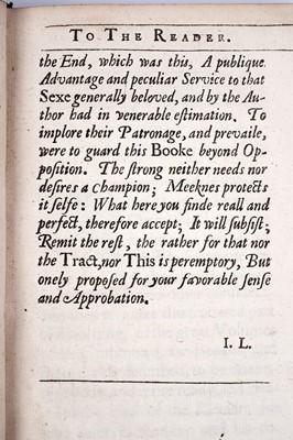 Lot 223 - Edgar's Laws Resolutions of Women’s Rights: or the Lawes, Provision for Women