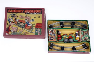 Lot 610 - A circa 1930's boxed Mickey Mouse Handcar