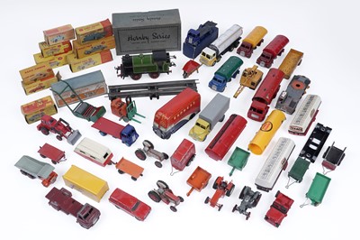Lot 634 - A collection of Dinky die cast vehicles; a Chad Valley van; and Hornby ‘0’ gauge LNER M3 Locomotive