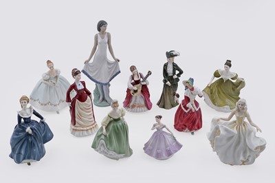 Lot 300 - A collection of ceramic figures by Royal Doulton, Coalport, Nao and Renaissance