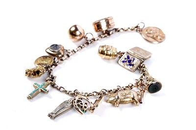 Lot 8 - A Victorian charm bracelet