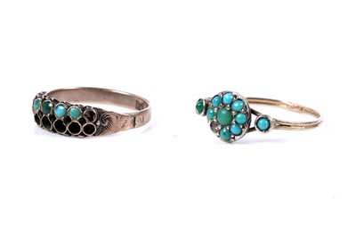 Lot 10 - Two Victorian turquoise rings