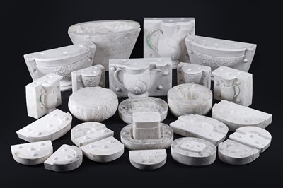 Lot 510 - A large collection of plaster Maling pottery moulds