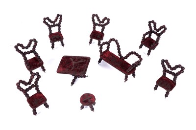 Lot 378 - A late Victorian doll's house parlour set