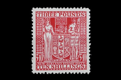 Lot 441 - Commonwealth stamps: New Zealand fiscal George VI 1948 £3 10s.