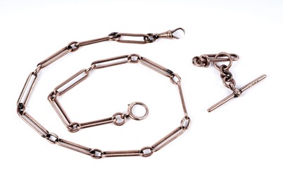 Lot 122 - An early 20th Century 9ct rose gold fetter-link watch chain