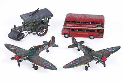 Lot 392 - Four modern tinplate model vehicles