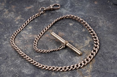 Lot 95 - A 9ct rose gold "Albert" watch chain
