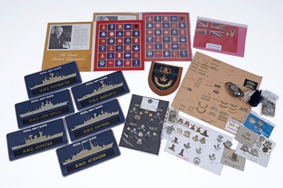 Lot 491 - A collection of cap and shoulder badges, various regiments; and other items