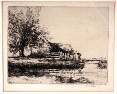 Lot 776 - William Palmer Robins - Dutch farmer in a landscape | etching