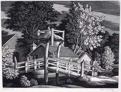 Lot 727 - George Mackley - Bridge at Boerderij | wood engraving