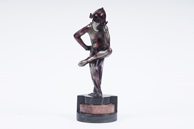 Lot 243 - A late 20th Century Art Deco style figure of a harlequin