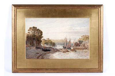 Lot 1638 - John Mogford - Estuary harbour with bridge | watercolour