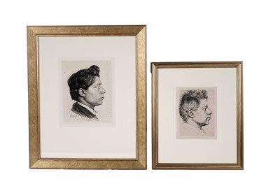 Lot 740 - Karl Stauffer - Portraits of Peter Halm | etchings