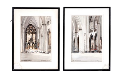 Lot 1654 - Victor Noble Rainbird - York Minster & Lincoln Cathedral | watercolours