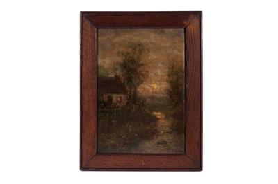Lot 1567 - John Falconar Slater - Cottage at sunset | oil