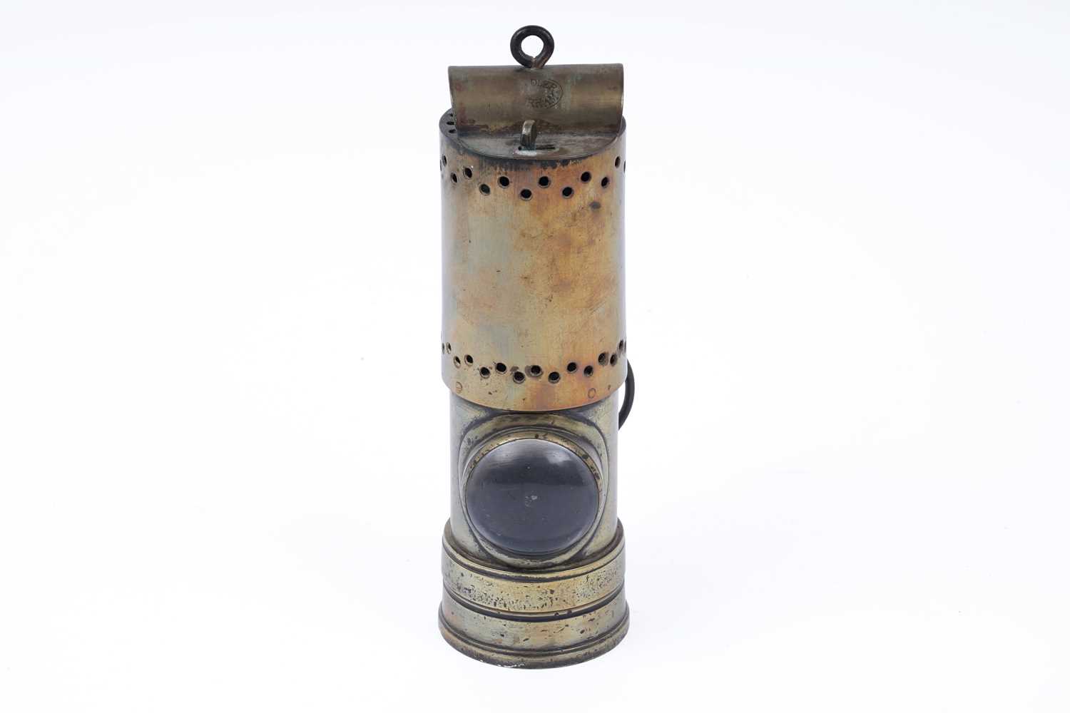 Lot 647 - A Laidler of Durham brass miner's lamp