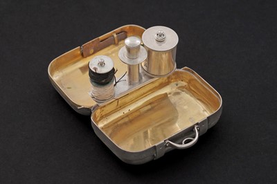 Lot 300 - A Victorian silver novelty sewing compendium; and a button opener