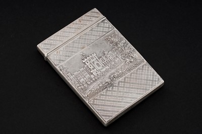 Lot 265 - An early Victorian silver “castletop” card case