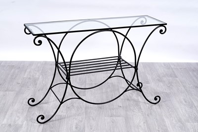 Lot 99 - A Contemporary wrought metal console table