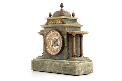 Lot 201 - Japy Frères: a late 19th Century ormolu and onyx 8-day mantel clock