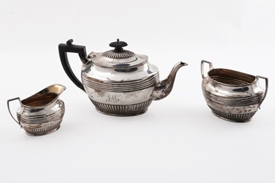 Lot 92 - A three piece silver tea service