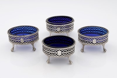 Lot 88 - A set of four George III silver salts