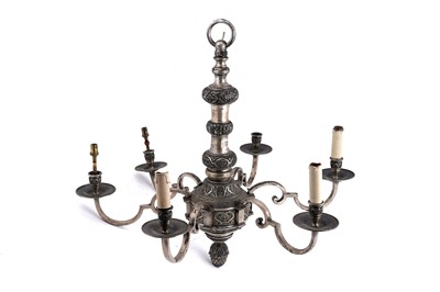 Lot 405 - A Victorian silverplated chandelier