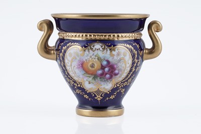 Lot 886 - A small Royal Worcester fruit painted vase