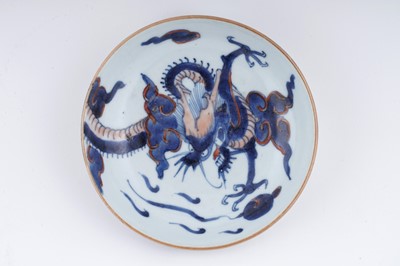 Lot 817 - A Chinese 'Imari' plate; and three saucers