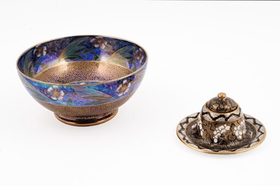Lot 280 - A Mailing Art Deco 'Prunus' pattern inkwell and a bowl
