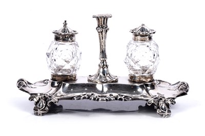 Lot 364 - A Victorian silver inkstand