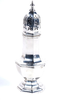 Lot 181 - A George VI silver sugar caster