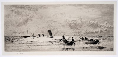 Lot 222 - William Lionel Wyllie - Cobles at Newbiggin, Northumberland | etching
