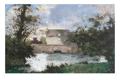 Lot 150 - Roy Perry- House by a bridge | watercolour and Gouache