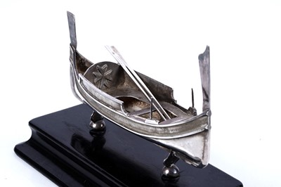 Lot 249 - A Maltese silver model of a Luzzu