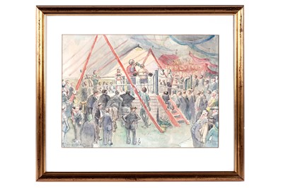 Lot 736 - Charles Henry "Charlie" Rogers - Taylor's Boxing Booth, Town Moor | watercolour