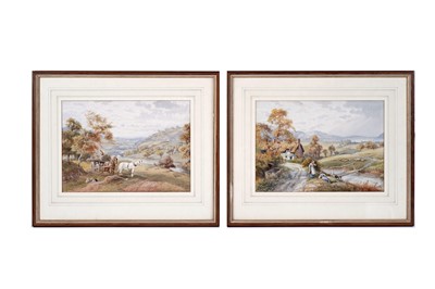 Lot 1689 - A. D. Bell - Two pastoral scenes | watercolour
