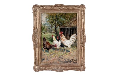 Lot 1608 - John Falconar Slater - Cockerels and Chickens | oil