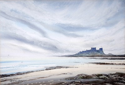 Lot 661 - John Cartmel-Crossley - Bamburgh Beach | watercolour