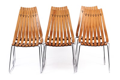Lot 544A - Hans Brattrud for Hove Mobler: a set of six 1960’s Norwegian rosewood ‘Scandia’ dining chairs.