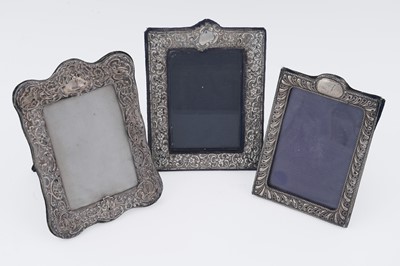 Lot 237 - Three Victorian and later silver photograph frames