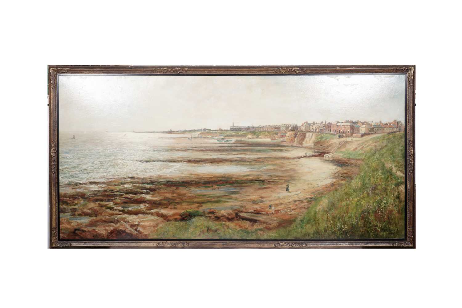 Lot 242 - John Falconar Slater - A view of Whitley Bay, looking south towards Cullercoats, and Tynemouth | oil
