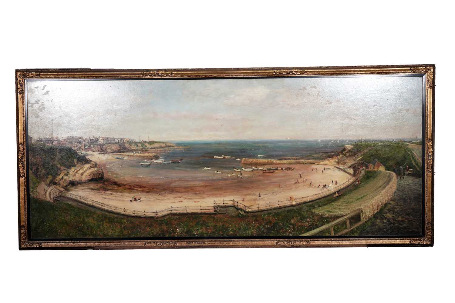 Lot 243 - John Falconar Slater - A view of Cullercoats bay from the South | oil