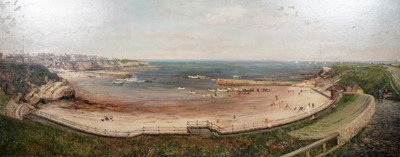 Lot 243 - John Falconar Slater - A view of Cullercoats bay from the South | oil