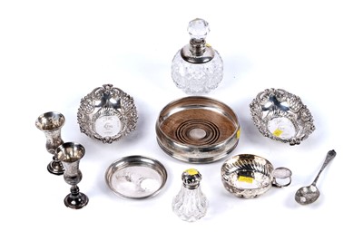 Lot 212 - Victorian and later silver including: two bonbon dishes dated 1897