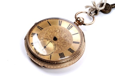 Lot 75 - An 18ct gold cased open faced pocket watch